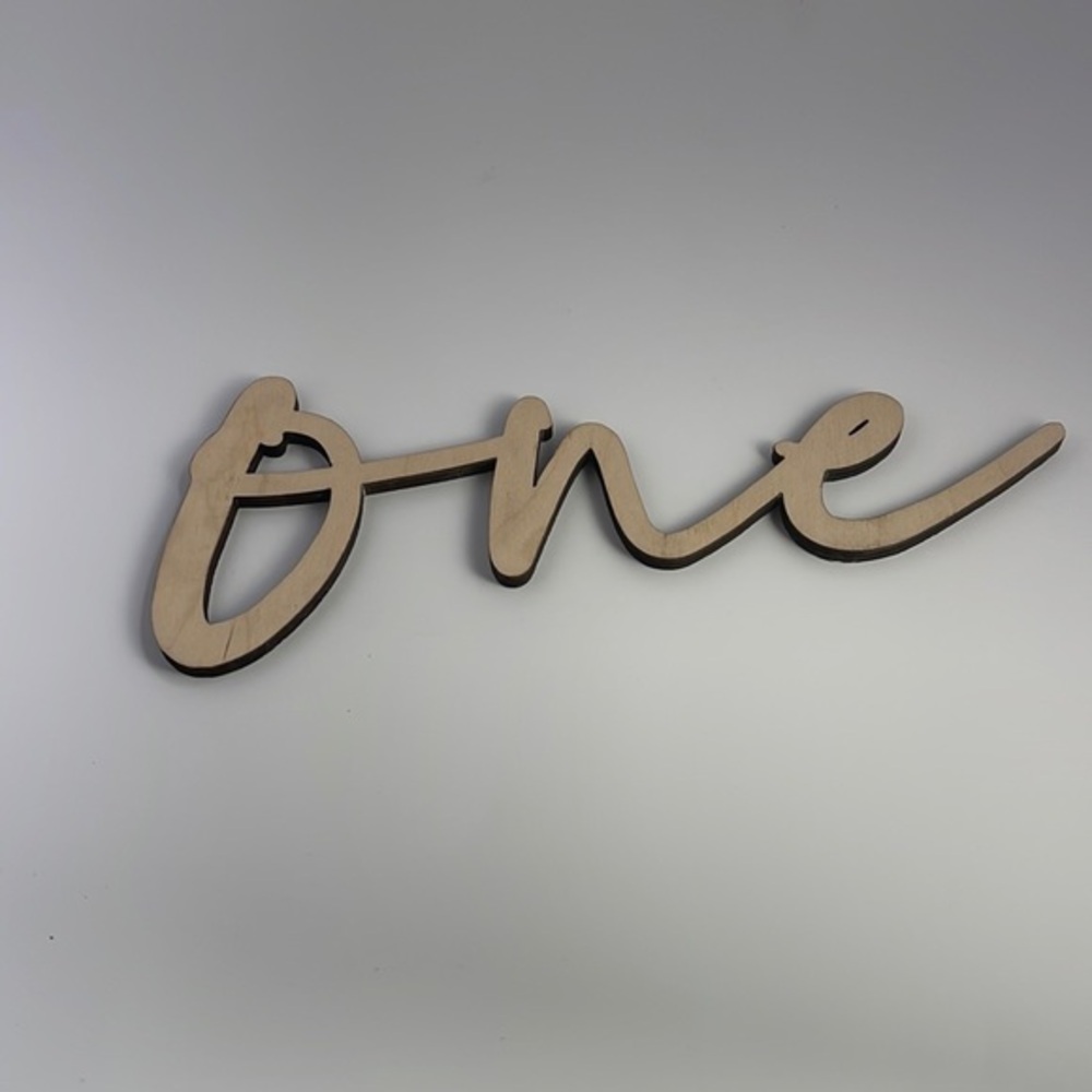 Laser Wood Sign “One”